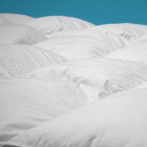 Zoomed in image Down Free Fiber Bed seeing all the squared up puffs.