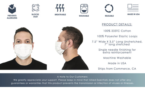 Allergen Barrier Cotton Face Mask